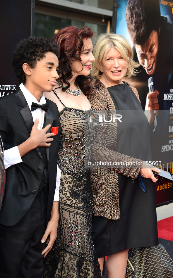 James Brown 11 and Tomi Rae Hynie Brownand and Martha Stewart  attend the World Premiere of 