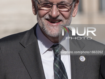 Spanish Prime Minister Mariano Rajoy during arrivals for an EU summit at the Palazzo dei Conservatori in Rome on Saturday, March 25, 2017. E...