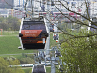 The cable car is pictured during a press preview of the IGA (International Garden Exhibition) 2017 in Berlin, Germany on April 7, 2017. Last...