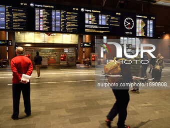 The departures hall in Oslo Central Train Station on March 04, 2017.
 (