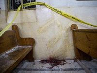 Suicide bombing at St. George Church, in the Nile Delta town of Tanta, Egypt, Sunday, April 9, 2017. Bombs exploded at two Coptic churches i...