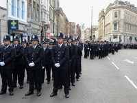 Police officers from across the country as well as thousands of Londoners gather to pay respect to PC Keith Palmer who was killed outside th...