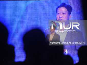Yubeom Won, Country Head, Samsung Nepal giving speech during officially unrevealing Samsung S8 and S8+ at Kathmandu, Nepal on Wednesday, Apr...