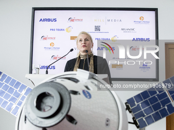 German Aerospace Center (DLR) Executive Board Pascale Ehrenfreund is pictured during a news conference before the nomination of the next Ger...