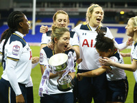 Jenna Schillachi of Tottenham Hotspur LFC with Trophy during The FA Women's Premier League - Southern Division match between Tottenham Hotsp...