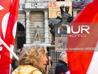 A crowd of friends attend a demonstration in Turin, Italy, on 20 April 2017, to ask the liberation of the italian journalist Gabriele Del Gr...