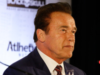 Actor and former bodybuilder Arnold Schwarzenegger participates in the opening of the Arnold Classic South America Multi-Sport Festival in S...