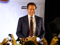 Actor and former bodybuilder Arnold Schwarzenegger participates in the opening of the Arnold Classic South America Multi-Sport Festival in S...