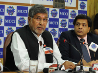 Indian Nobel Laureate Kailash Satyarthi,Humanitarian Anti child Slavery Activist  Nobel peace prize winner 2014 and Ramesh Agarwal ,senior v...