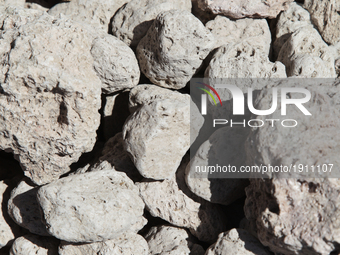 Pumice (a type of volcanic rock) for sale in the village of Fira (Thera) on Santorini Island, Greece.  (