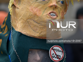 A Trump puppet is show during in the National March for Science in Philadelphia, PA, on Earth Day, April 22, 2017. Similar events are held a...