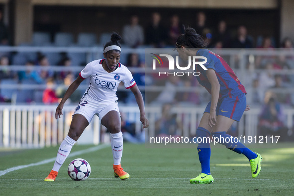 Ashley Lawrence of Paris Saint Germain during the semifinals of UEFA Womens Champions League match between FC Barcelona vs PSG on April 22,...