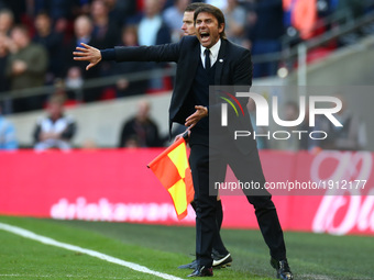 Chelsea manager Antonio Conte during The Emirates FA Cup - Semi-Final match between Chelsea and Tottenham Hotspur at Wembley Stadium , Londo...