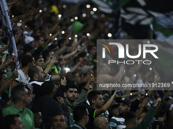 Sporting fans lightning their cellphones during the Portuguese League  football match between Sporting CP and SL Benfica at Jose Alvalade  S...