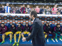Enrique Sanchez Flores cross the bench of Atltico Madrid during the match between RCD Espanyol vs Atletico Madrid, for the round 33 of the L...