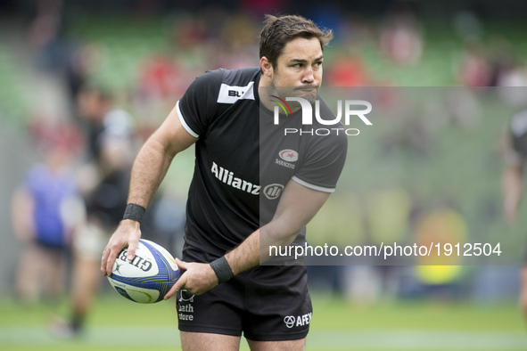 Brad Barritt of Saracens during the warm-up before the European Rugby Champions Cup Semi-Final match between Munster Rugby and Saracens at A...