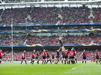 Michael Rhodes of Saracens wins line out during the European Rugby Champions Cup Semi-Final match between Munster Rugby and Saracens at Aviv...