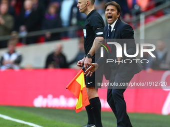 Chelsea manager Antonio Conte 
during The Emirates FA Cup - Semi-Final match between Chelsea and Tottenham Hotspur at Wembley Stadium , Lond...