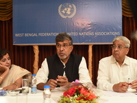 Indian Nobel Peace Laureate (2014) Shri Kailash Satyarthi address to the  Child Labor issue along with Sitaram Sharma Chairman of WEBFUNA at...