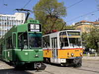 The first of 28 modernized trams is launched in Sofia, donated and delivered from Basel as part of Bulgarian-Swiss Cooperation Program, in S...