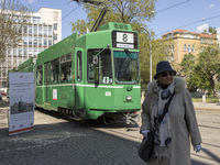 The first of 28 modernized trams is launched in Sofia, donated and delivered from Basel as part of Bulgarian-Swiss Cooperation Program, in S...