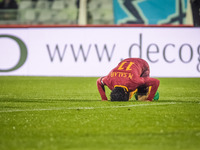 Mohamed Salah of AS Roma celebrates after scoring his second goal during the Serie A match between Pescara Calcio and AS Roma at Adriatico S...