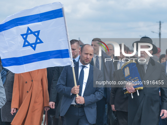 (Left to Right) Israeli minister of Education Naftali Bennett and Rabbi Yisrael Meir Lau, the Chief Rabbi of Tel Aviv and Chairman of Yad Va...