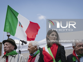 Mayor of Rome Virginia Raggi at the celebrations for the 72nd anniversary of italian Liberation from fascism. Rome, 25th of april 2017. (