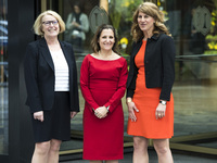 Canada's Minister for Foreign Affairs Chrystia Freeland (C) poses for a picture with President of the National Council of German Women’s Org...