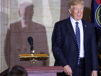 President Donald Trump delivered the keynote address for the U.S. Holocaust Memorial Museum’s annual Days of Remembrance ceremony in the Rot...