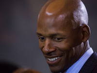 Ray Allen, retired NBA player, appointed by President Obama to serve on the board of the Holocaust Memorial Council, attended the U.S. Holoc...
