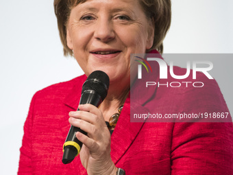 German Chancellor Angela Merkel is pictured during the Woman 20 Summit in Berlin, Germany on April 25, 2017. The event, which is connected t...