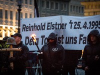 Members of the far right party Der III. Weg (The third way) held a rally in tribute of the holocaust denier and wehrmachts soldier Reinhold...