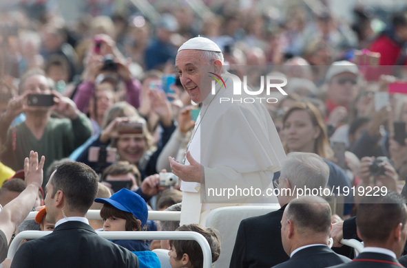 Pope Francis during his weekly general audience Wednesday in St. Peter's Square, at the Vatican on april 26, 2017 