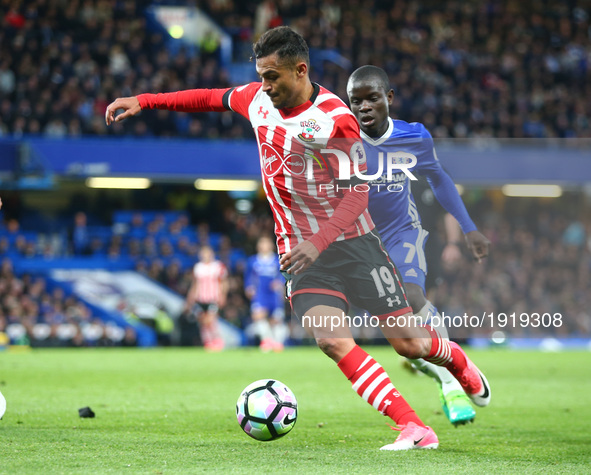 Southampton's Sofiane Boufal 
during the Premier League match between Chelsea and Southampton at Stamford Bridge, London, England on 25 Apri...