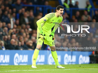 Chelsea's Thibaut Courtois
during the Premier League match between Chelsea and Southampton at Stamford Bridge, London, England on 25 April 2...