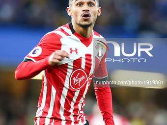 Southampton's Sofiane Boufal
during the Premier League match between Chelsea and Southampton at Stamford Bridge, London, England on 25 April...