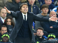 Chelsea manager Antonio Conte 
during the Premier League match between Chelsea and Southampton at Stamford Bridge, London, England on 25 Apr...