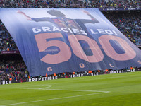 Tribute to Leo Messi for his 500 goals with FC Barcelona during the match between FC Barcelona vs CA Osasuna, for the round 34 of the Liga S...