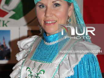 Tartar woman wearing the traditional dress of Tatarstan during Nevruz celebrations in Toronto, Canada. Nevruz (Norooz, Nourooz, Newroz, Nowr...
