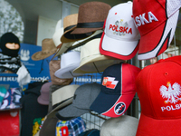 A stand with some Polish souvenirs and memorabilia seen in Warsaw's Old Town.
On Tuesday, April 26, 2017, in Warsaw, Poland. (