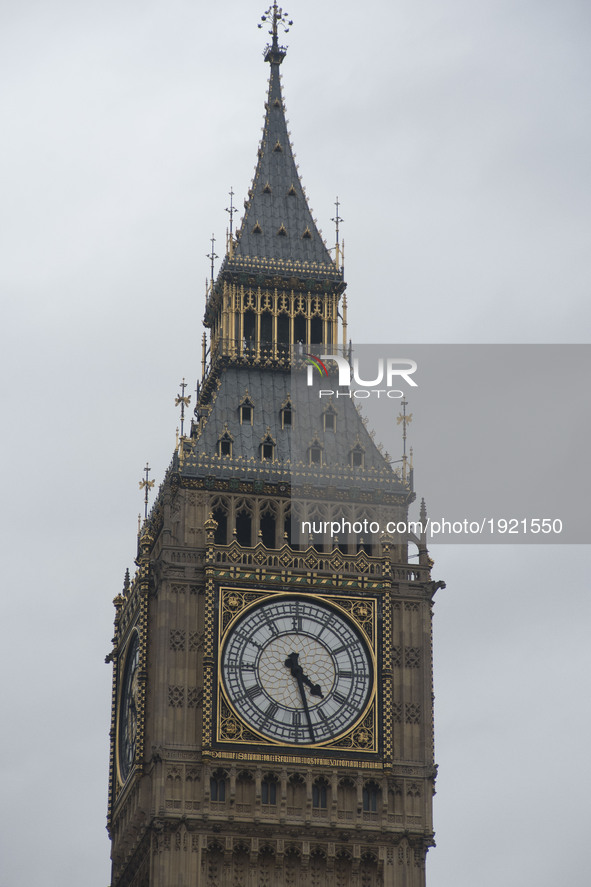 View of Big Ben in London, UK on Thursday, April 27, 2017. A man was arrested on suspicion of the commission, preparation and instigation of...