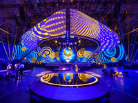 A stage for the Eurovision Song Contest 2017 is seen at the International Exhibition Centre in Kyiv, Ukraine, April 28, 2017.   (