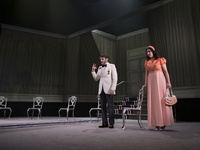 Carmen Ruíz and Fernando Tejero during the graphic pass of the play 
