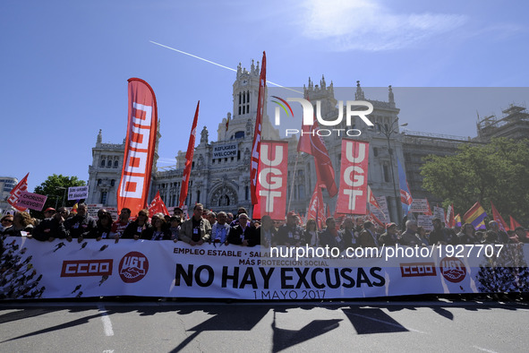 People take part in the Labour Day march held in downtown Madrid, Spain, on 01 May 2017. Labor Day or May Day is observed all over the world...