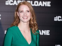 Jessica Chastain attends the 'Miss Sloane' movie photocall at Urso Hotel in Madrid on May 3, 2017 (