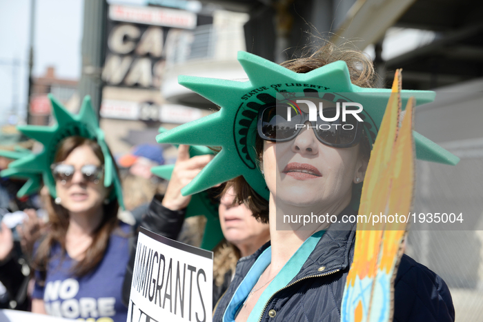 Thousands participate in several Anti-Trump rallies as US President Donald Trump returns to NYC, on May 4, 2017. President trump is schedule...