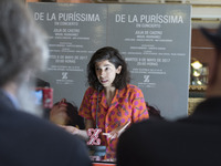 The singer Julia de Castro during the press conference of La Puríssima in the Theater of the Zarzuela, in Madrid, Spain,  on May 5, 2017 (