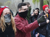 Rally against Islamophobia, White Supremacy & Fascism in downtown Toronto, Ontario, Canada, on May 06, 2017. Protesters clashed with anti-Mu...