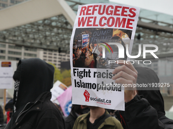 Rally against Islamophobia, White Supremacy & Fascism in downtown Toronto, Ontario, Canada, on May 06, 2017. Protesters clashed with anti-Mu...